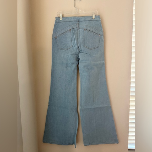 NWOT stoned immaculate side zip wide leg jeans - light denim wash (P2) - Picture 8 of 10